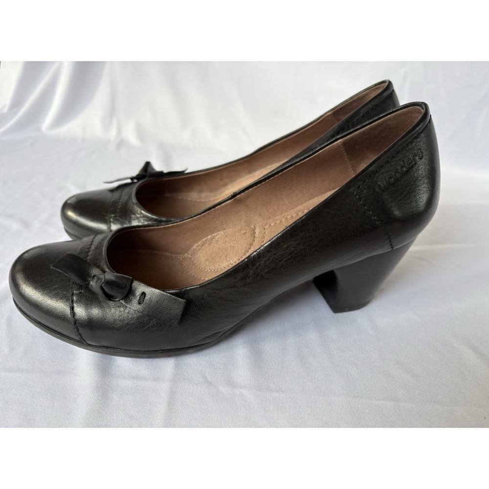 Wonders i-flexx 2 Black Leather Bow Pumps | Made in Spain | Size 36 / 5.5-6
